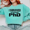I Survived My Boyfriend's PhD Graduation T-Shirt Comfort Colors Sweatshirt Chalky Mint