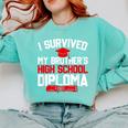 I Survived My Brother's High School Diploma Graduation Comfort Colors Sweatshirt Chalky Mint