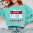 I Survived Catholic School Shirt Catholic Graduation Comfort Colors Sweatshirt Chalky Mint