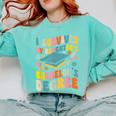 i Survived My Daughter's Bachelors Degree Groovy Graduation Comfort Colors Sweatshirt Chalky Mint