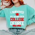 I Survived My Daughter's College Degree College Graduation Comfort Colors Sweatshirt Chalky Mint