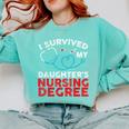 I Survived My Daughter's Nurse Degree School Graduation Comfort Colors Sweatshirt Chalky Mint
