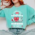 I Survived My Daughter's Nursing Degree School Graduation Comfort Colors Sweatshirt Chalky Mint