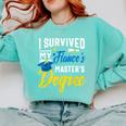 i Survived My Fiance's Masters Degree Graduation Gifts Comfort Colors Sweatshirt Chalky Mint