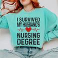 I Survived My Husband's Nursing Degree School Graduation Comfort Colors Sweatshirt Chalky Mint