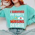 I Survived My Mom's Nursing Degree Graduation Day 2026 Comfort Colors Sweatshirt Chalky Mint