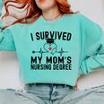 I Survived My Mom's Nursing Degree Nursing School Graduation Comfort Colors Sweatshirt Chalky Mint