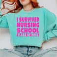 I Survived Nursing School Class Of 2018 Graduation Shirt Comfort Colors Sweatshirt Chalky Mint