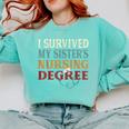 I Survived My Sister's Nursing Degree Graduation Nurse Lover Comfort Colors Sweatshirt Chalky Mint