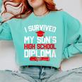 I Survived My Son's High School Diploma Graduation Comfort Colors Sweatshirt Chalky Mint