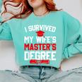 I Survived My Wife's Master's Degree Graduation Comfort Colors Sweatshirt Chalky Mint