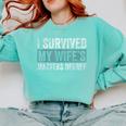I Survived My Wife's Masters Degree Graduation Friends Comfort Colors Sweatshirt Chalky Mint