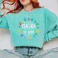 Teacher Of Tiny Humans Preschool Kindergarten Graduation Comfort Colors Sweatshirt Chalky Mint