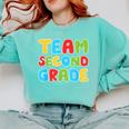 Team Second Grade Shirt 2nd Grade Back To School Graduation Comfort Colors Sweatshirt Chalky Mint