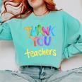 Thank You Teacher Appreciation Graduation Men Women Girls Kids Comfort Colors Sweatshirt Chalky Mint