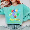 Thank You Teacher Appreciation Graduation Men Women Kids Comfort Colors Sweatshirt Chalky Mint