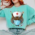 Tiger Nurse RN ER Nursing School Graduation Comfort Colors Sweatshirt Chalky Mint