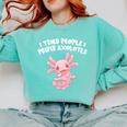 I Tried People I Prefer Axolotl Salamander Introvert Comfort Colors Sweatshirt Chalky Mint I Tried People I Prefer Axolotl Salamander Introvert Comfort Colors Sweatshirt Chalky Mint