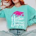 Two Degrees Hotter Graduation 2025 Diploma College Masters Comfort Colors Sweatshirt Chalky Mint
