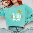 My Wife Phinished PhD Graduation Family Matching Comfort Colors Sweatshirt Chalky Mint
