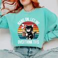 Women's Hang On Let Me Overthink Cat Coffee Retro Introvert Comfort Colors Sweatshirt Chalky Mint Women's Hang On Let Me Overthink Cat Coffee Retro Introvert Comfort Colors Sweatshirt Chalky Mint
