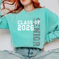 Women's Senior Class Of 2026 Graduation Year High School & College Comfort Colors Sweatshirt Chalky Mint