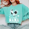 Women's Senior Nana Class Of 2026 Soccer Graduation Heart Comfort Colors Sweatshirt Chalky Mint
