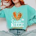 Women's Senior Niece Class Of 2026 Basketball Graduation Heart Comfort Colors Sweatshirt Chalky Mint