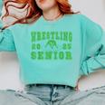 Wrestling Senior Night Wrestling Senior 2025 Graduation 32 Comfort Colors Sweatshirt Chalky Mint
