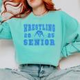 Wrestling Senior Night Wrestling Senior 2025 Graduation 44 Comfort Colors Sweatshirt Chalky Mint