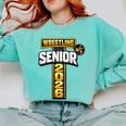 Wrestling Senior Night Senior 2026 Faith Cross Graduation Comfort Colors Sweatshirt Chalky Mint