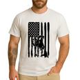 American Flag USA Patriot Boxer Dog Dad Men's Casual T-Shirt White