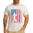 American Flag Vintage Baseball Flag Dad Mom Tee T-Shirt Men's Casual T-Shirt White
