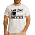 Awesome Like My Dad Fathers Day Usa Flag Dad Husband Family Men's Casual T-Shirt White