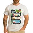 On Back Tired Dads Club Car Race Track On Dad Daddy Men's Casual T-Shirt White On Back Tired Dads Club Car Race Track On Dad Daddy Men's Casual T-Shirt White