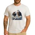 Bald Eagle Dad Mom Three Eaglet Chicks Babies In The Nest Men's Casual T-Shirt White