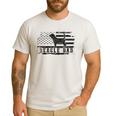 Beagle Dad Distressed American Flag Patriotic Dog Men's Casual T-Shirt White
