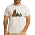 Boston Terrier Bigfoot Dog Walking Dog Mom Dad Kids Men's Casual T-Shirt White