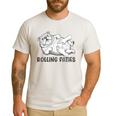 Bulldog Rolling Fatties Dog Mom Dad Owner Men's Casual T-Shirt White Bulldog Rolling Fatties Dog Mom Dad Owner Men's Casual T-Shirt White