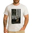 Camo Deer American Flag Graphic Hunting Men Dad Boys Men's Casual T-Shirt White