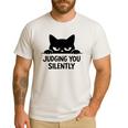 Cat For Cat Lover Mom Dad Cat Judging You Silently Men's Casual T-Shirt White
