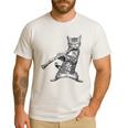 Cat Playing The Clarinet For Cat Lover Cat Mom Cat Dad Men's Casual T-Shirt White