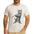 Cat Playing Flute For Cat Lover Cat Mom Cat Dad Men's Casual T-Shirt White