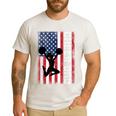 Cheer Dad American Flag Cheerleader Support Men's Casual T-Shirt White