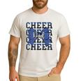 Cheer Dad Daddy Bow Sport Cheerleader Cheerleading Blue Men's Casual T-Shirt White