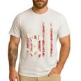 Cheer Grandpa US Flag Dad Patriotic Cheerleader Fathers Day Men's Casual T-Shirt White