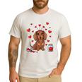 Cute Dachshund Valentine's Day Heart Love Dog Mom Dog Dad Men's Casual T-Shirt White