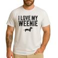 Dachshund Dog I Love My Weenie Dad Mom Dog Lover Men's Casual T-Shirt White
