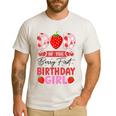 Dad Of The Berry First Birthday Girl Sweet Strawberry Men's Casual T-Shirt White