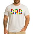 Dad Of The Birthday Boy Building Blocks Bricks Builder Men's Casual T-Shirt White